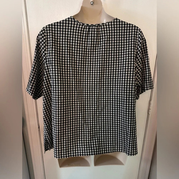 Catherine’s 100% Cotton gingham black white blouse size 2X 22/24 #1342 - Picture 7 of 8